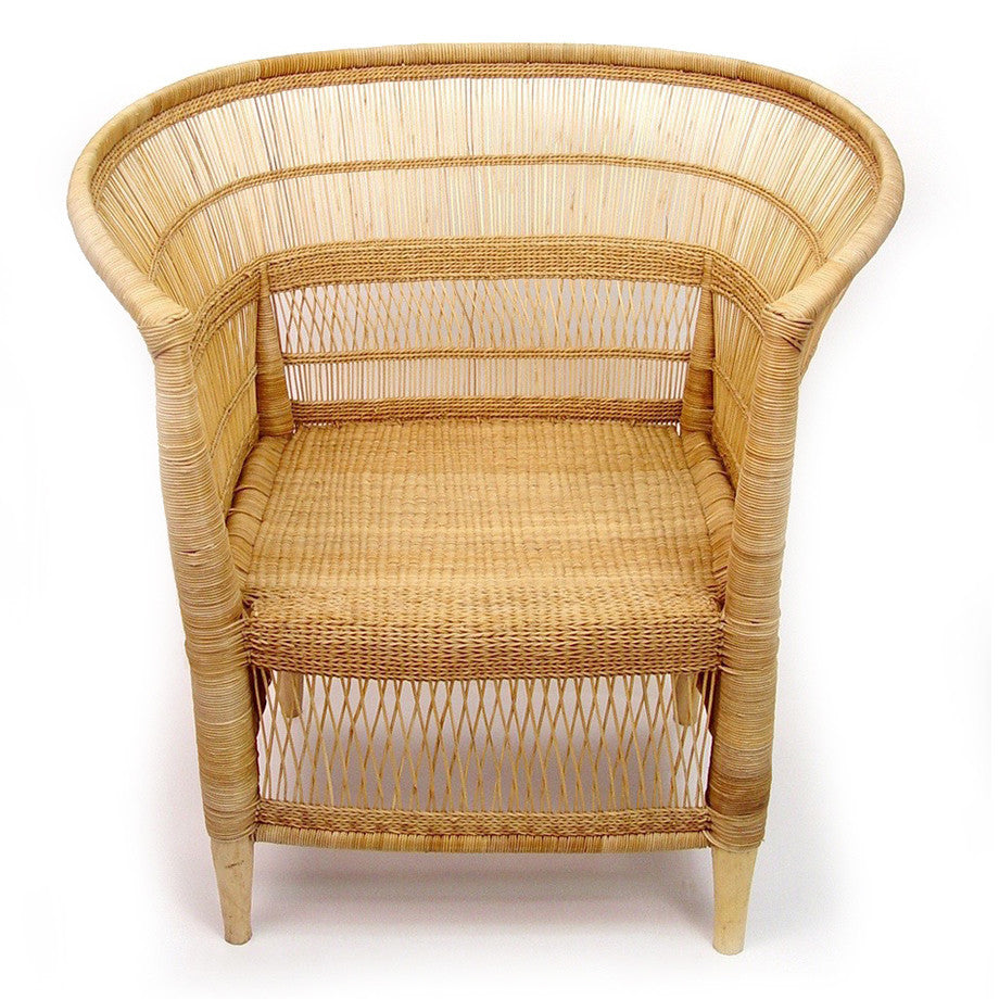 Malawi Cane Armchair  Natural, Handwoven in Malawi