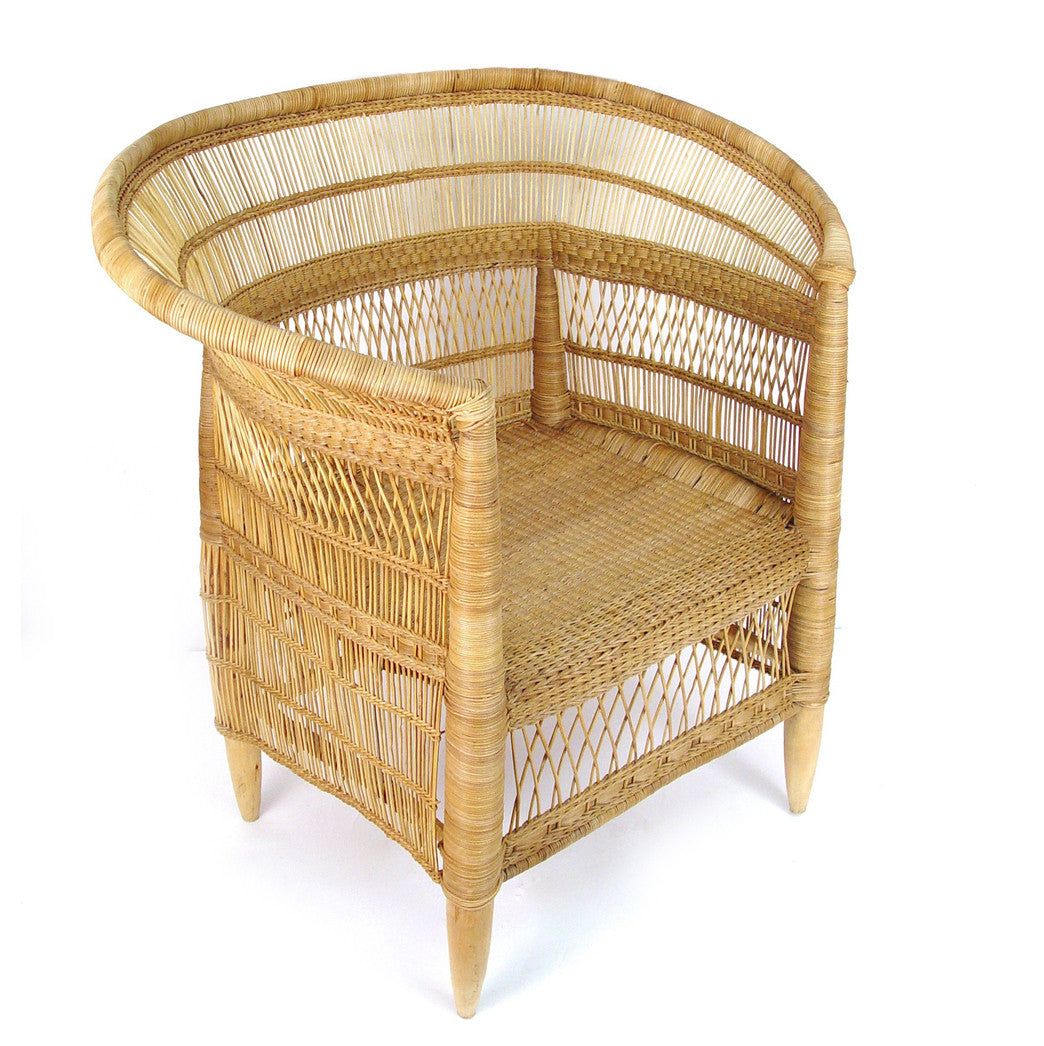 Malawi Cane Armchair  Natural, Handwoven in Malawi